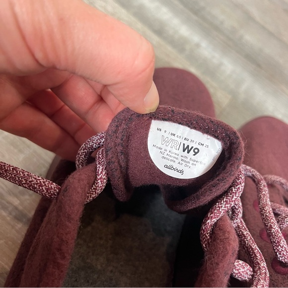 Allbirds Womens Wool Runners Shoes 9 Sneakers Comfort Casual Lightweight Maroon - Picture 10 of 10